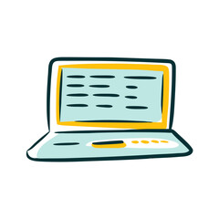 Poster - Vector icon of a laptop representing technology, communication, and productivity