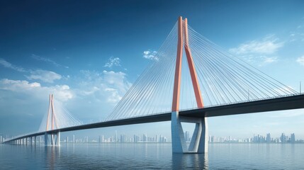 Poster - Structural stability analysis software displaying deflection and stress levels on a virtual model of a bridge