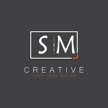 initial monogram logo for Creative with square style design.
