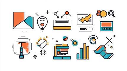 Poster - Business data analysis strategy and financial report growth chart vector illustration design concept