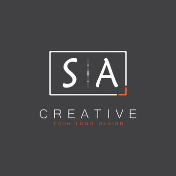 initial monogram logo for Creative with square style design.