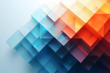 Poster - Intricately Layered Triangular Tiles, A High-Resolution Stock Photo of Geometric Precision and Vibrant Colors Creating an Abstract and Modern Composition