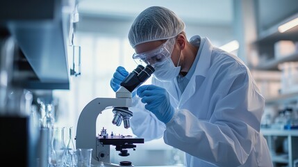 Poster - COVID-19 samples under a microscope, searching for solutions.