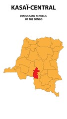  Kasaï-Central Map is highlighted on the Democratic Republic of the Congo with detailed state and region outlines.