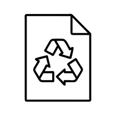 Poster - Recycle paper icon vector illustration for eco friendly and waste management concept