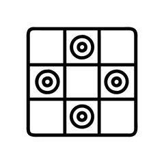Poster - Checkers board game graphic design illustration with circles and square grid lines