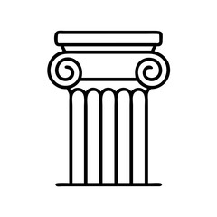 Aufkleber - Ionic column line art vector illustration of ancient greek architecture design