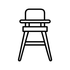 Leinwandbilder - Baby high chair vector illustration, toddler feeding seat, dining furniture design