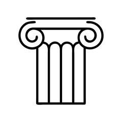 Poster - Ionic column vector illustration of ancient greek architecture and building design