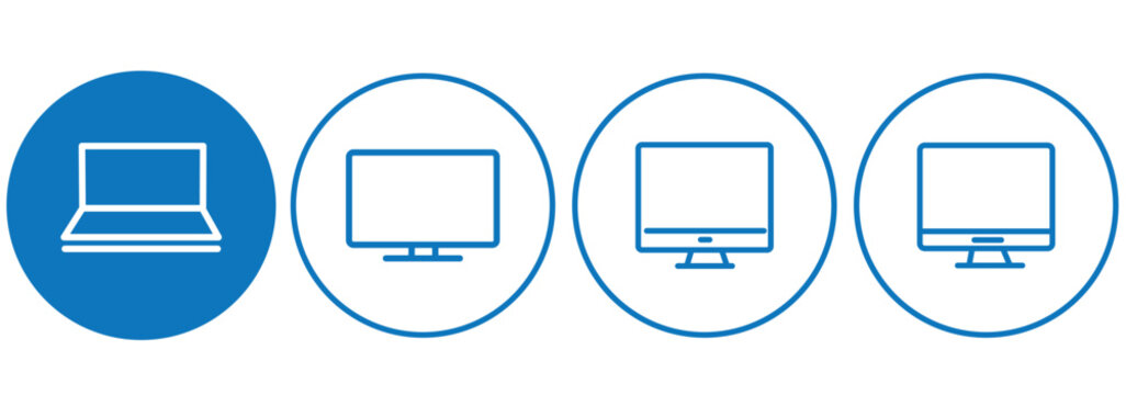 Computer icon set vector. computer monitor sign and symbol