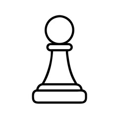 Poster - Outline chess pawn vector illustration, chess piece drawing, game strategy concept