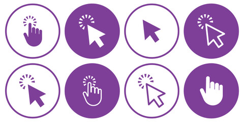 Aufkleber - Cursor Click, Computer mouse icon set, vector arrow collection.