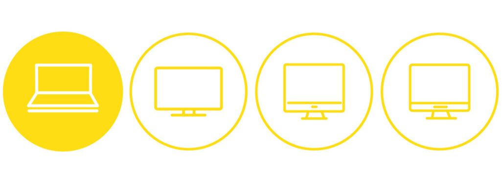 Computer icon set vector. computer monitor sign and symbol