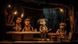 © Mary - Puppet Performance Art: Wooden Puppets, Vivid Stage Light Show