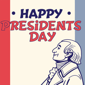 Happy presidents day poster illustration
