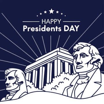 Happy presidents day poster illustration