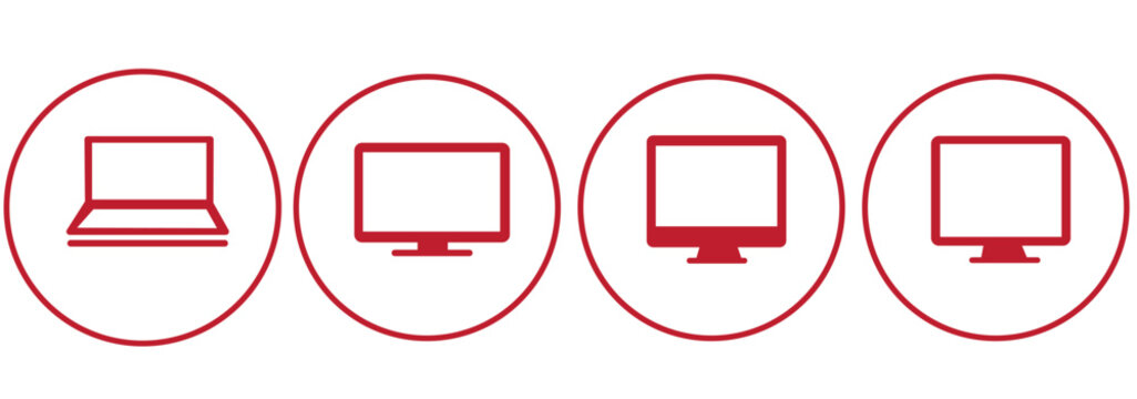 Computer icon set vector. computer monitor sign and symbol