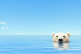 Polar bear trapped on a car exhaust-shaped iceberg, [climate change effects], [metaphorical pollution].