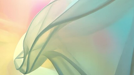 Poster - soft abstract background of flowing translucent fabric in pastel colors serene and calming atmospher
