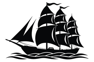  Silhouette of Sailboat with White Sails 