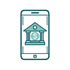 Poster - Mobile Banking Icon Representing Financial Transactions  