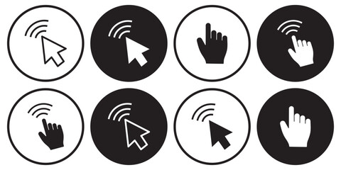 Aufkleber -  Mouse pointer, cursor arrow icon, vector design. Click icon, vector set design for. Hand vector, silhouette design.