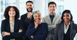 © BuyOutFelix01/peopleimages.com - Office, meeting or portrait of business people with smile for teamwork, corporate training or investment feedback. Proud, collaboration or group of financial advisor for about us or risk management