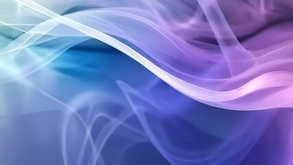Poster - abstract colorful background with flowing waves of blue, purple, and white, evoking movement and tra