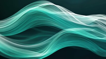 Poster - abstract waves in teal and white fluid design background capturing movement and tranquility for digi