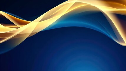 Poster - vibrant abstract background of flowing waves in gold and blue dynamic design for digital art and mov