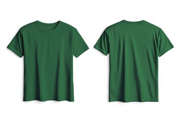 Poster - Showcasing a green t-shirt design from front and back views with a clean, simple look for casual wear