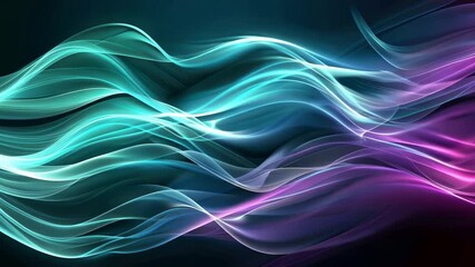 Poster - vibrant abstract digital waves in fluid shades of blue, teal, and purple create dynamic background, 