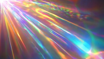 Aufkleber - abstract iridescent light beam with rainbow refraction on a gradient surface for futuristic design and digital backdrops

