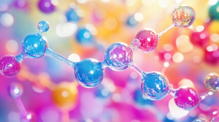 Aufkleber - Colorful abstract molecule model.