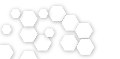 Poster - abstract white soft hexagon concept design abstract technology background vector. white 3d futuristi