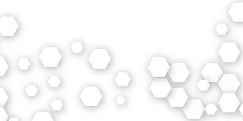 Poster - abstract white soft hexagon concept design abstract technology background vector. white 3d futuristi