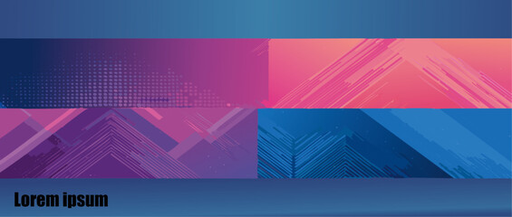 Canvas Print - abstract background set with colorful halftone pattern vector design with text 