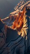 © Kadir Ibrahim - Ultra HD top-down drone shot of razor-sharp hairpin turns cutting through arid, rust-hued mountains, dramatic shadows, golden light, and rugged natural textures.
