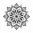 © Dionysius - Elegant Mandala Design: Black and White Geometric Floral Art, Meditative Pattern