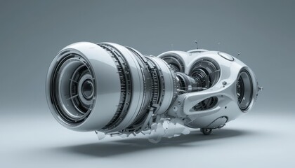 Poster - Futuristic Engine Design with Intricate Mechanical Components