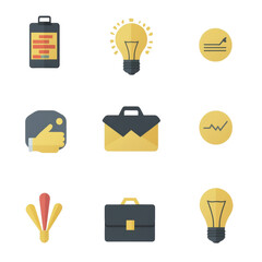 Poster - infographics business icon set concept. Business innovation and creative strategy for success