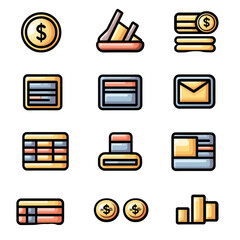 Poster - infographics business icon set concept. Collection of finance and banking icons