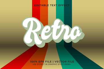 Poster - 3D Editable vector text effect in Retro or Vintage style. Editable font design