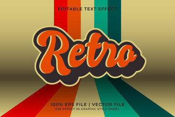 Poster - 3D Editable vector text effect in Retro or Vintage style. Editable font design