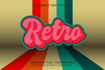 Poster - 3D Editable vector text effect in Retro or Vintage style. Editable font design
