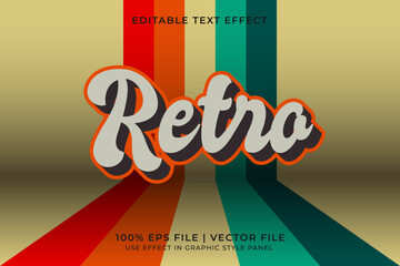 Poster - 3D Editable vector text effect in Retro or Vintage style. Editable font design