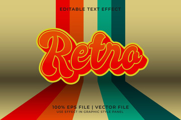 Poster - 3D Editable vector text effect in Retro or Vintage style. Editable font design