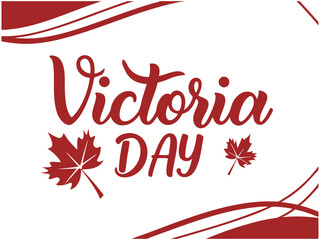 Poster - Victoria Day Celebration Banner with Canadian Maple Leaves