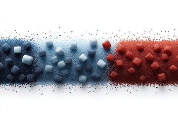 Poster - Granules of different colors create a striking visual display representing artistic creativity in a minimalistic style