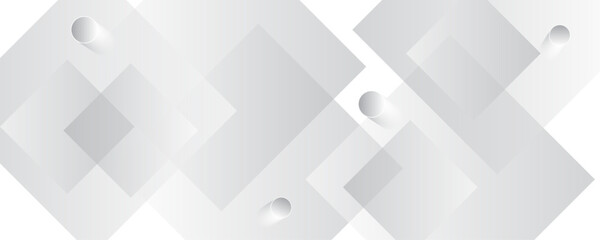 Poster - white abstract square shape geometric line pattern background design. white and gray overlap triangl